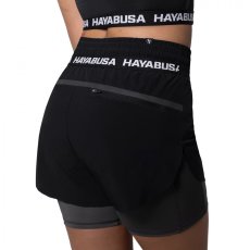 Damskie warstwowe spodenki Hayabusa ze średnim stanem - czarne