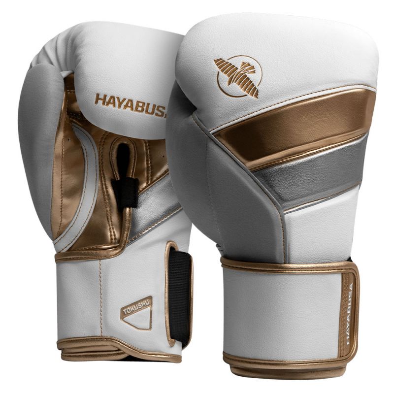 Mănuși box Hayabusa T3 - alb/auriu - Greutatea mănușilor în Oz: 16oz