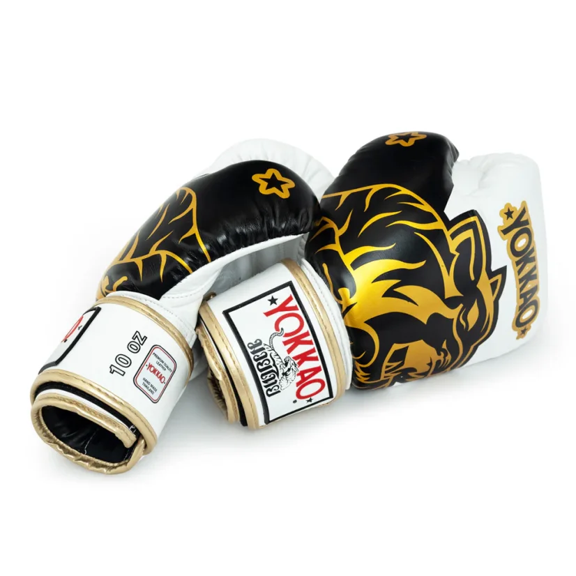 YOKKAO Original Gold rękawice bokserskie – Absolute white