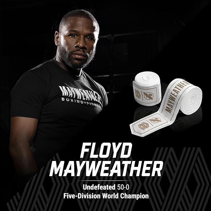 Boxerské bandáže Hayabusa Mayweather - 180" Stretch - Barva: Bílá