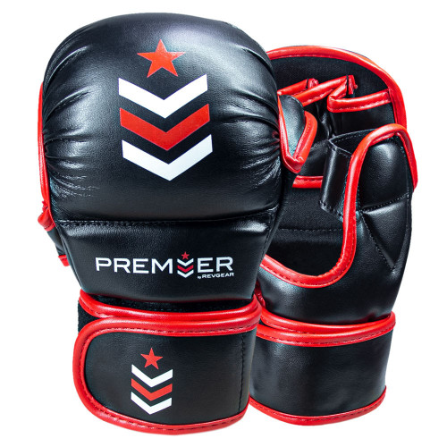MMA rukavice REVGEAR Premier Deluxe - černá/červená - Velikost: M