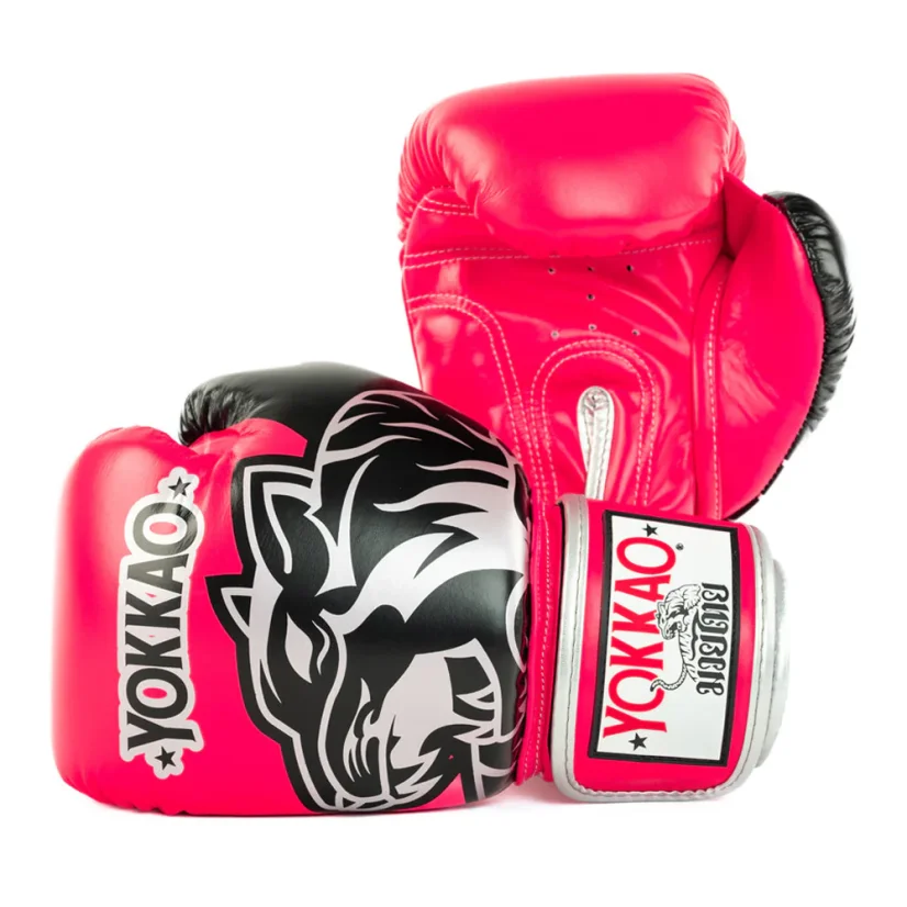 YOKKAO Original Silver rękawice bokserskie – fuksja