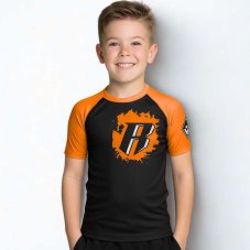 Gyermek Rashguard REVGEAR rövid ujjú - narancssárga