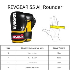 Boxkesztyűk REVGEAR S5 All Rounder - sárga/fekete