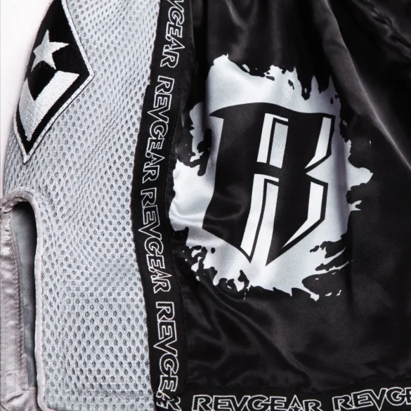 Gyermek Muay Thai rövidnadrág REVGEAR Ranked - szürke - Méret: Youth L