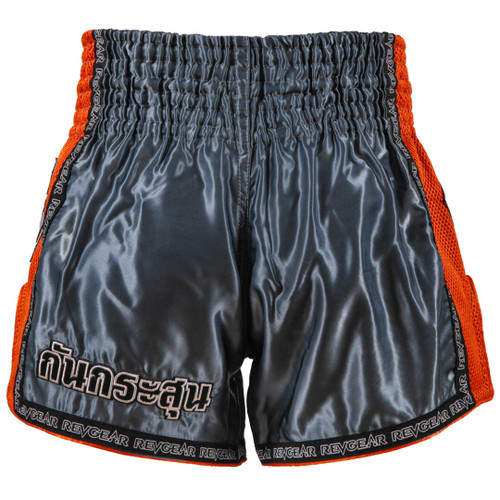 Muay Thai šortky REVGEAR Legends Spirit - sivá/oranžová
