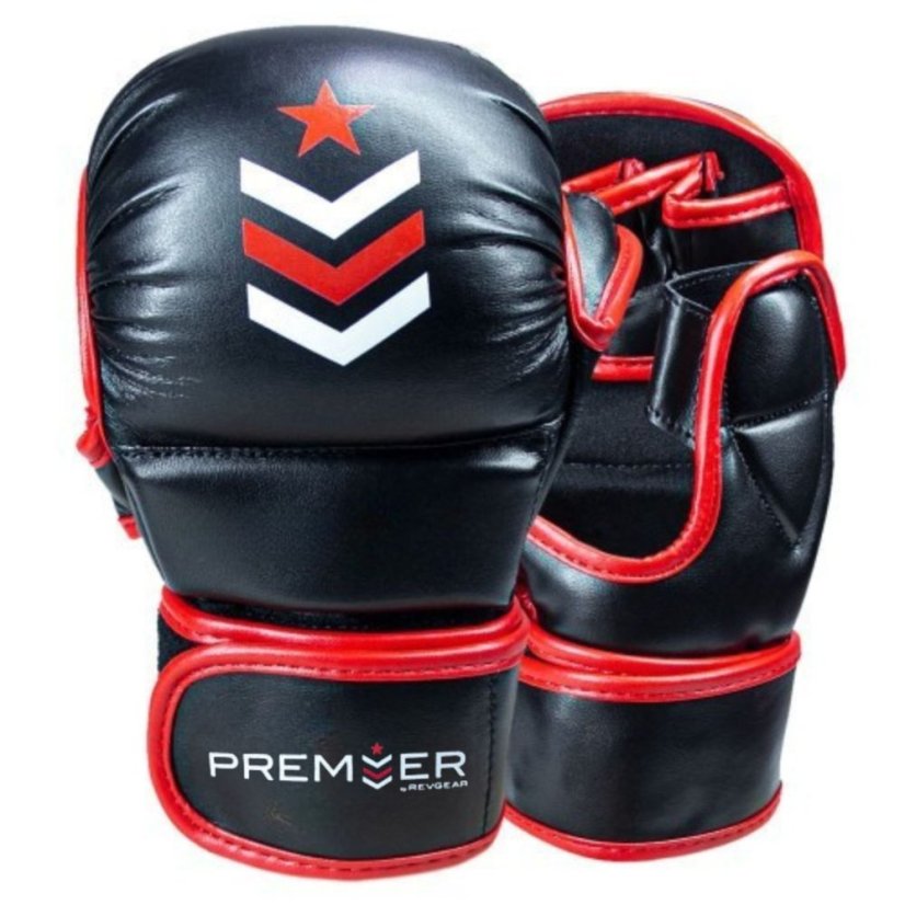 Mănuși MMA REVGEAR Premier Deluxe - negru/roșu - Mărime: S