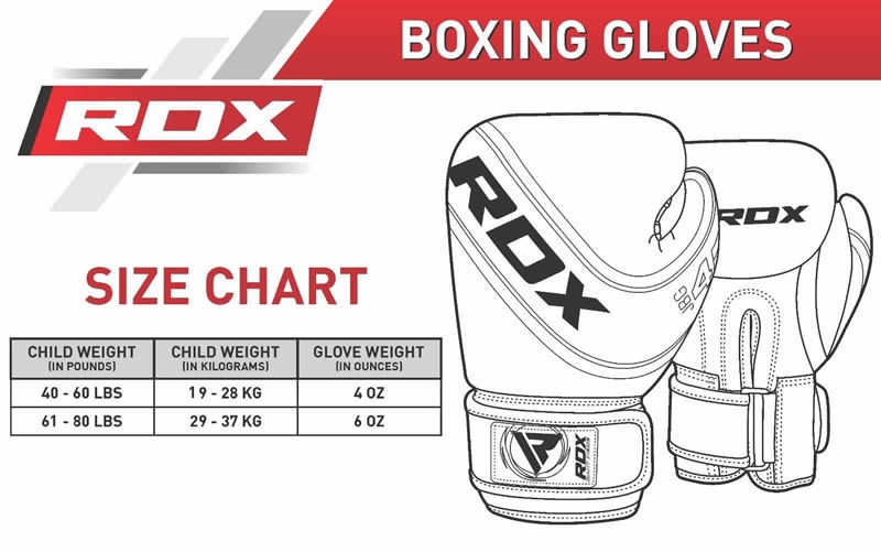Dětské boxerské rukavice RDX JBG 4B - černá/bílá - Váha rukavic v Oz: 4oz