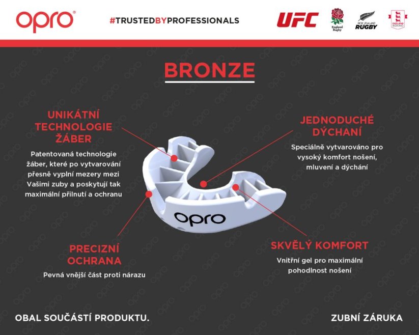 Chránič zubů Opro Bronze UFC Senior - Červená