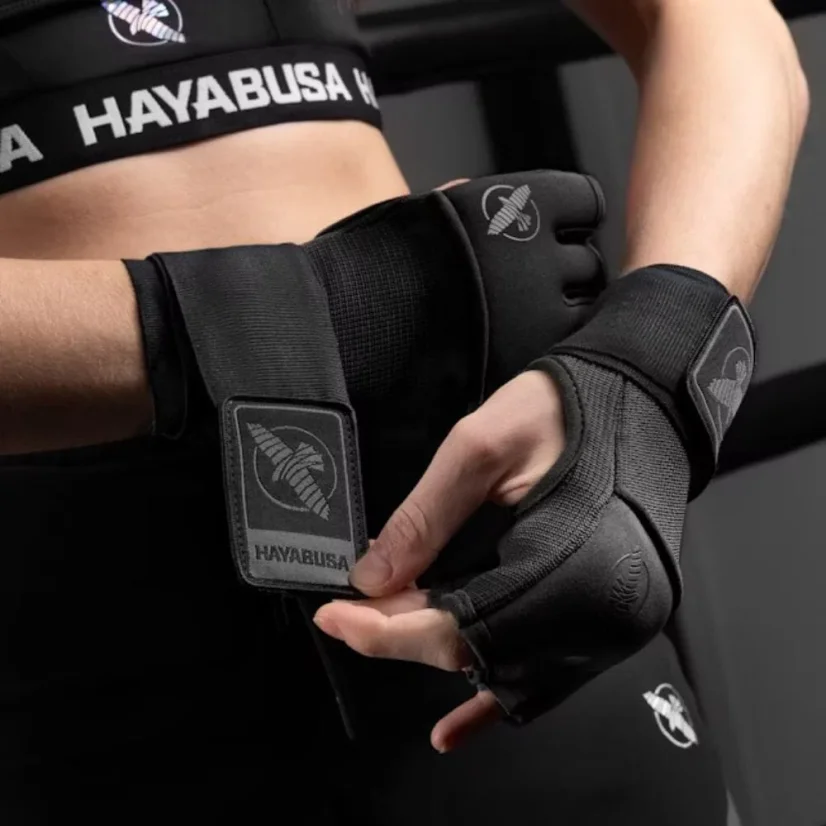 Bandaje rapide Hayabusa Deluxe Quick Wraps - Wielkość: L, Kolor: Czarny