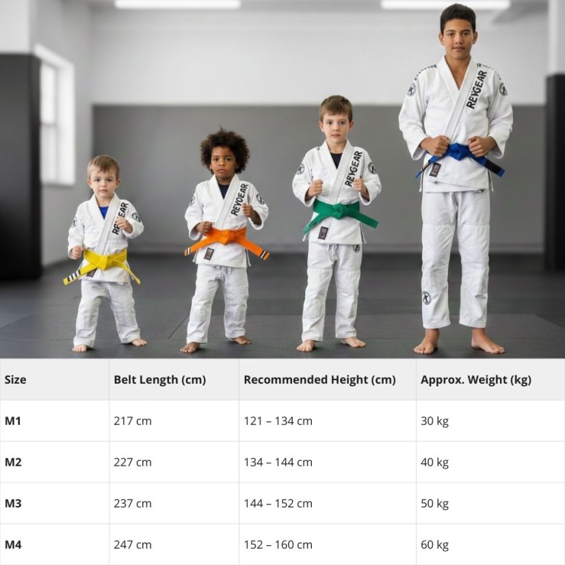 Dětský BJJ pásek REVGEAR - Velikost: M1, Barva: Šedá Solid