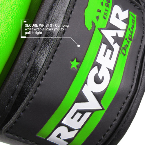 MMA sparring kesztyű REVGEAR Pinnacle P4 - fekete/lime - Méret: M