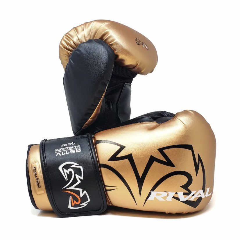 Boxerské sparingové rukavice RIVAL RS11V Evolution - zlatá - Váha rukavic v Oz: 18oz