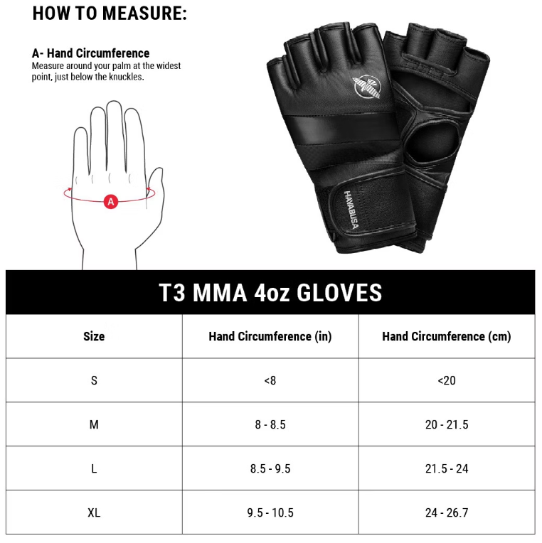 MMA rukavice HAYABUSA T3 Hybrid 7oz - černá