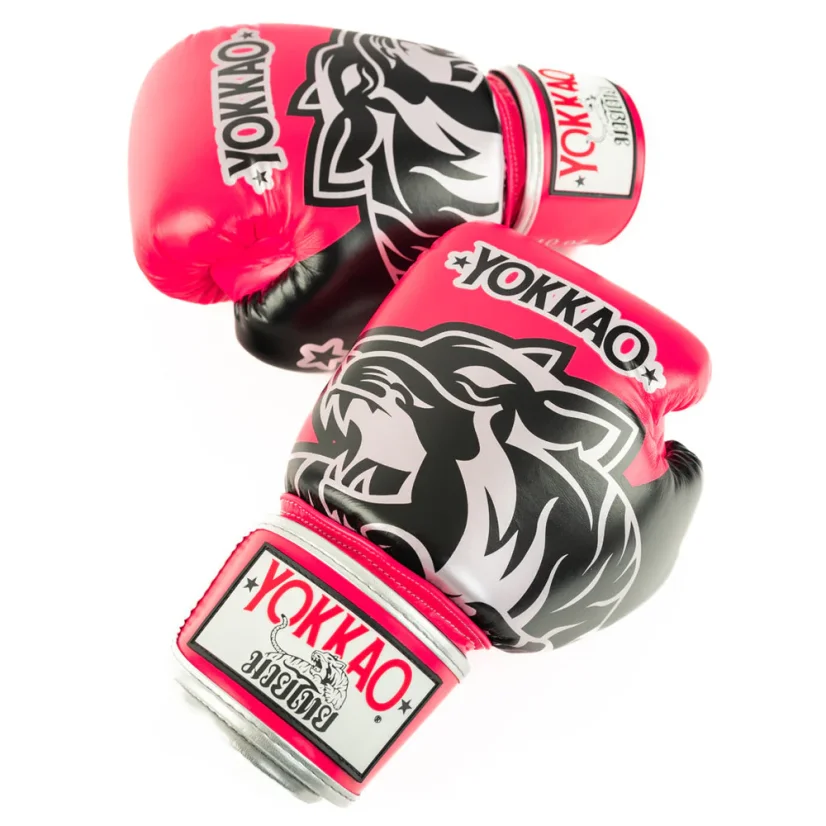 YOKKAO Original Silver rękawice bokserskie – fuksja