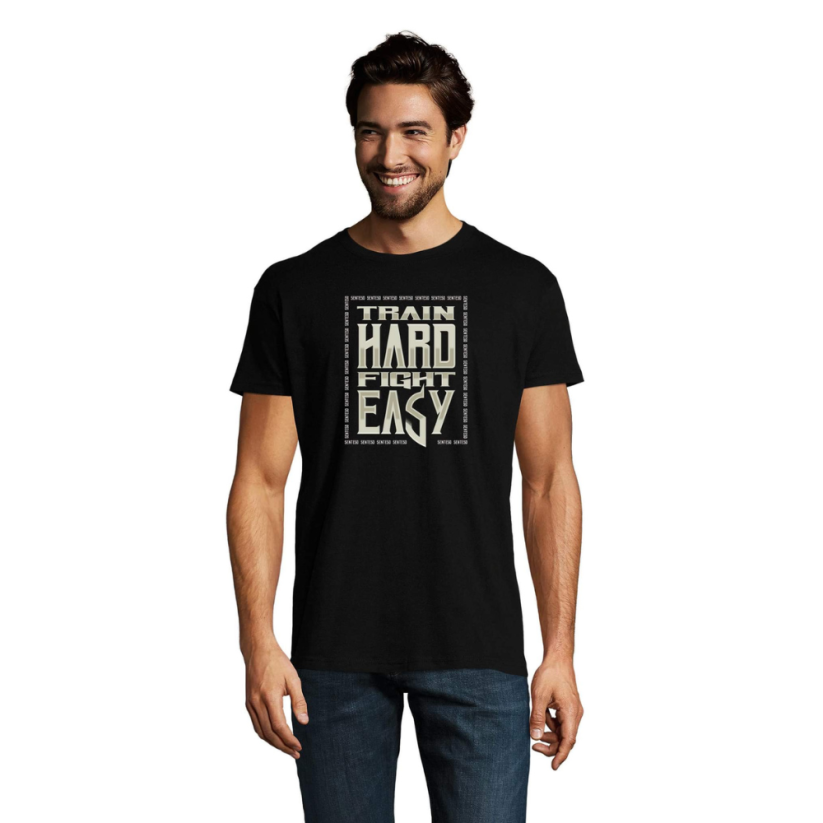 Pánské tričko Senteso Train Hard Fight Easy - Velikost: M, Barva: Černá