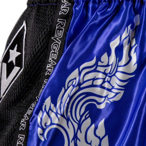 Muay Thai Pantaloni scurți REVGEAR Legends Valhalla - negru/albastru
