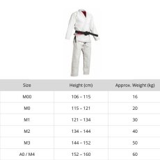 BJJ Gi REVGEAR Zuma pentru copii cu curea - alb