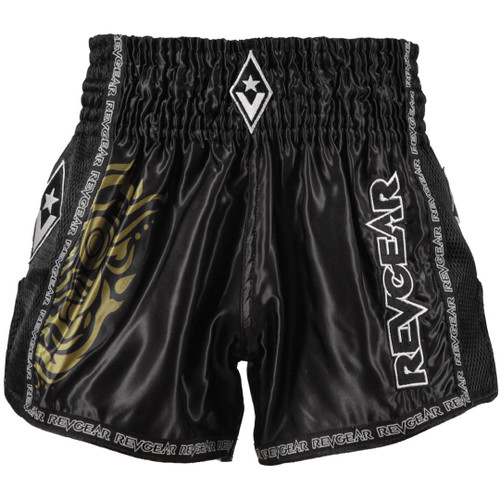 Muay Thai Pantaloni scurți REVGEAR Legends Demon - Negru/Auriu - Mărime: L