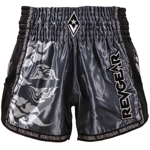 Muay Thai šortky REVGEAR Legends Spirit - šedá/černá - Velikost: L