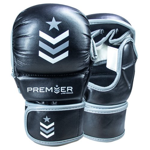 MMA rukavice REVGEAR Premier Deluxe - čierna/šedá - Veľkosť: XL