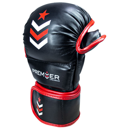 MMA kesztyű REVGEAR Premier Deluxe - fekete/piros - Méret: M
