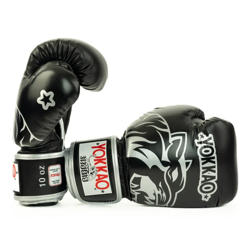 YOKKAO Original Silver rękawice bokserskie – Absolute black