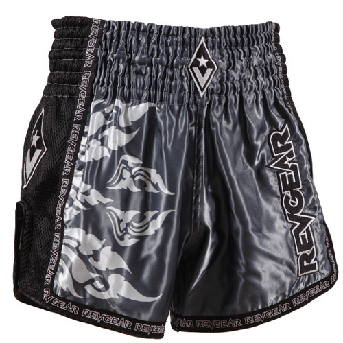 Muay Thai šortky REVGEAR Legends Spirit - šedá/černá - Velikost: L