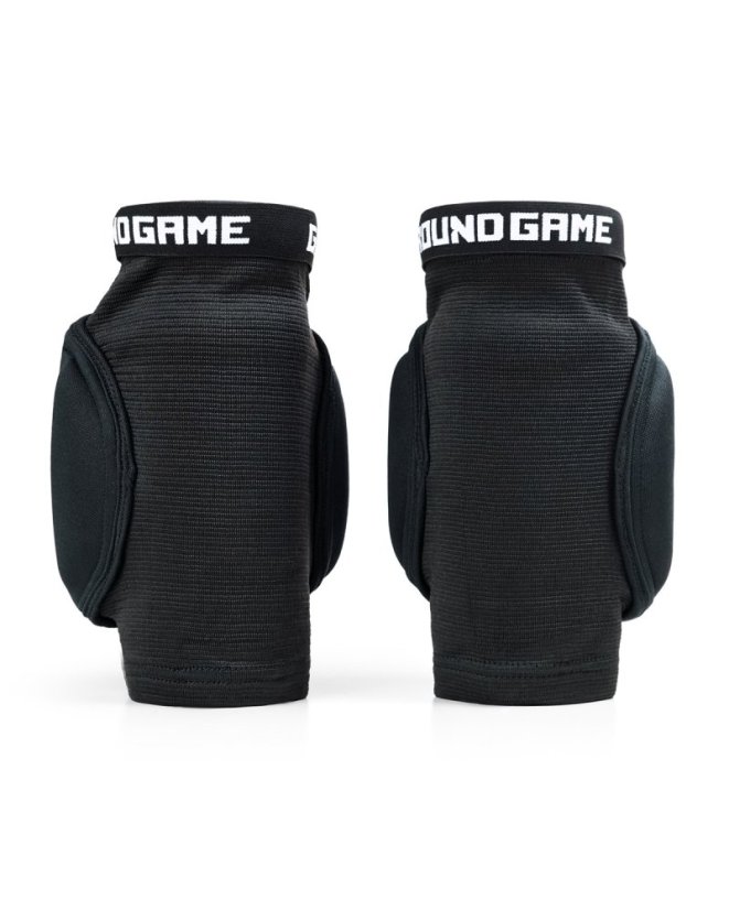Ochraniacze na kolana Muay Thai Ground Game Logo – czarne