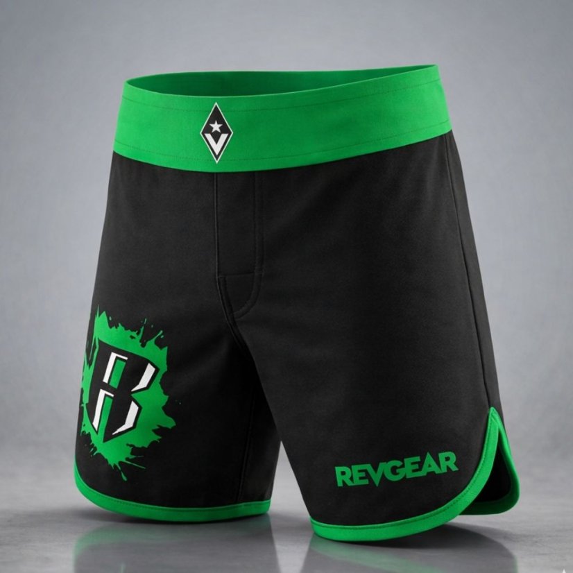 Detské MMA tréningové šortky REVGEAR - zelená - Veľkosť: Youth M