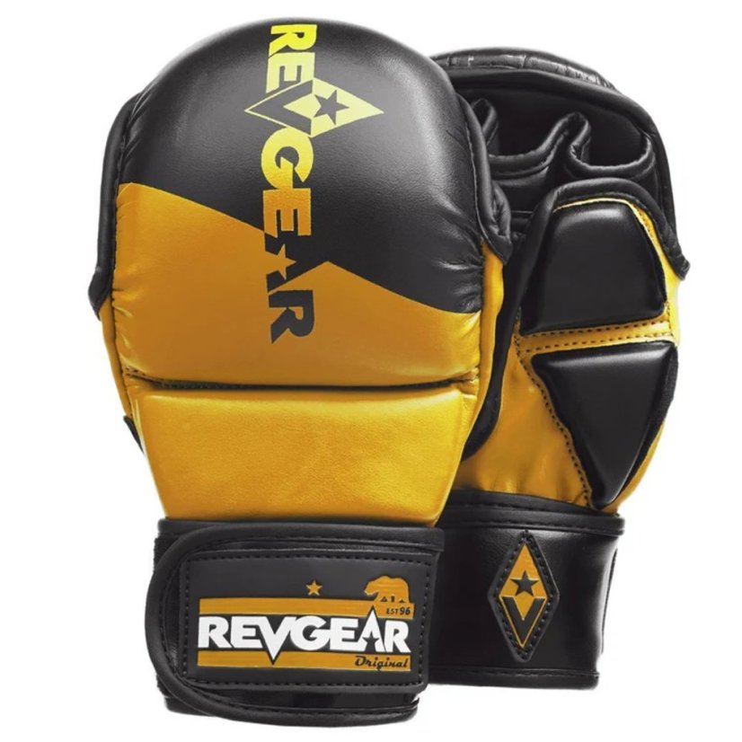 MMA sparingové rukavice REVGEAR Pinnacle P4 - černá/zlatá - Velikost: XL