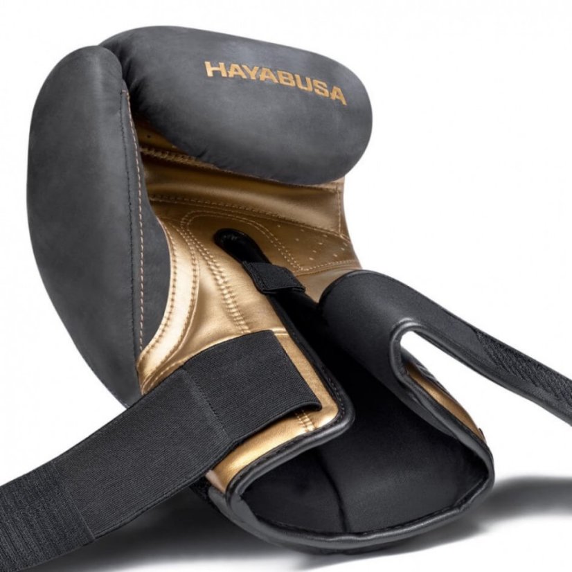 Hayabusa T3 LX Boxing Gloves - obsidian/gold - Weight of gloves: 16oz