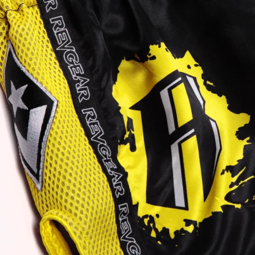 Pantaloni scurți Muay Thai pentru copii REVGEAR Ranked - galben