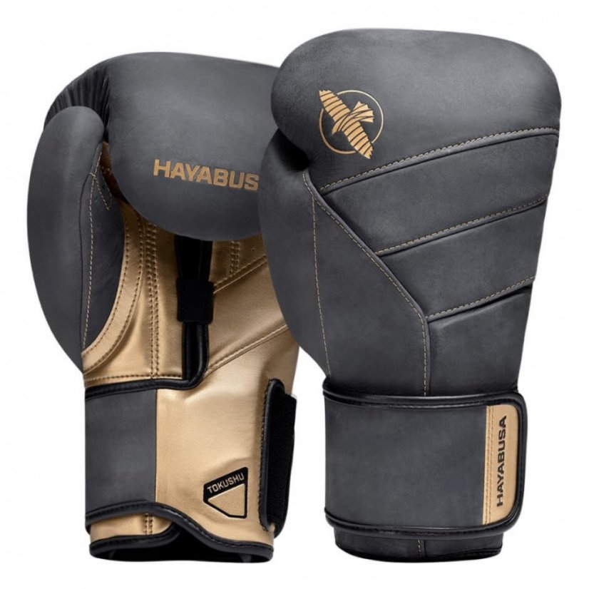 Hayabusa T3 LX Boxing Gloves - obsidian/gold - Weight of gloves: 16oz