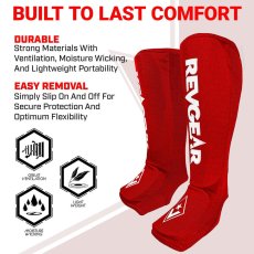 Ochraniacze Piszczeli REVGEAR Muay Thai - czerwone