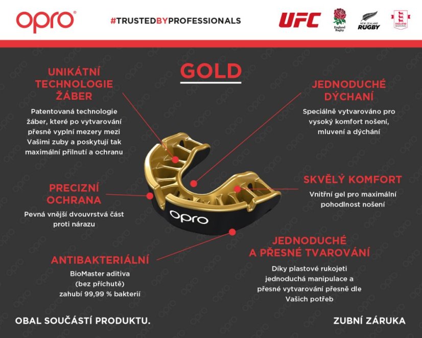 Proteza Dentara Opro Gold UFC Senior - roșu