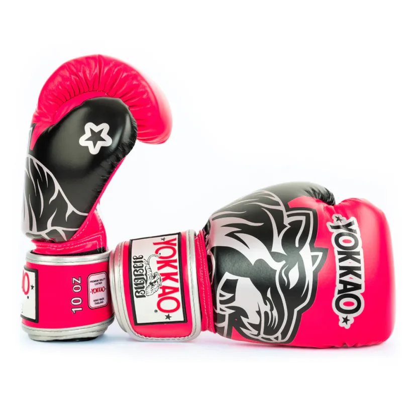 YOKKAO Original Silver rękawice bokserskie – fuksja