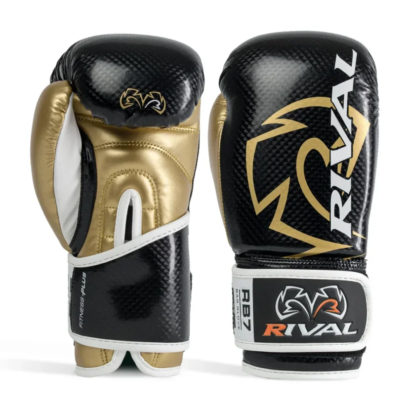 Pytlové rukavice Rival RB7 Fitness Plus – čierna/zlatá