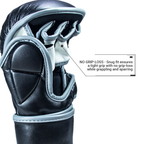 MMA rukavice REVGEAR Premier Deluxe - černá/šedá - Velikost: L