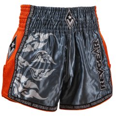 Muay Thai šortky REVGEAR Legends Spirit - sivá/oranžová