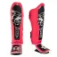 YOKKAO Original skórzane ochraniacze piszczeli Silver - fuchsia