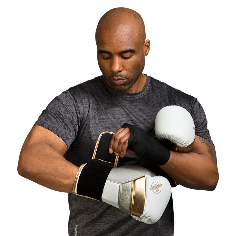 Mănuși box Hayabusa T3 - alb/auriu - Greutatea mănușilor în Oz: 16oz