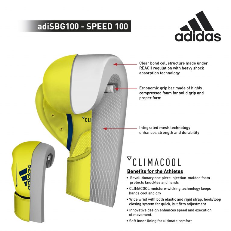 ADIDAS Speed 100 Boxhandschuhe - Schwarz/Weiß - Gewicht (oz): 10oz