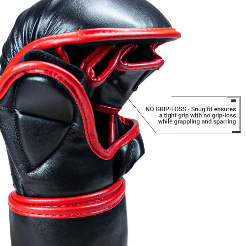 MMA rukavice REVGEAR Premier Deluxe - černá/červená - Veľkosť: M