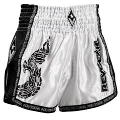 Muay Thai šortky REVGEAR Legends Valhalla - biela/čierna