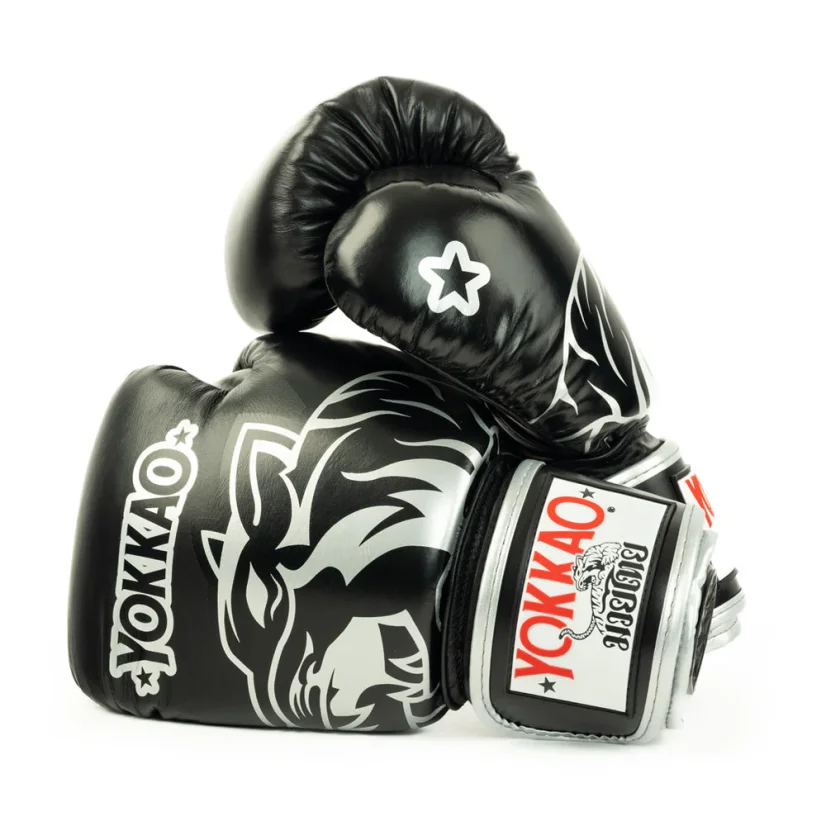YOKKAO Original Silver rękawice bokserskie – Absolute black