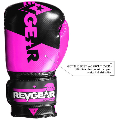 REVGEAR Pinnacle boxkesztyű - fekete/rózsaszín - Kesztyű súlya w Oz: 16oz