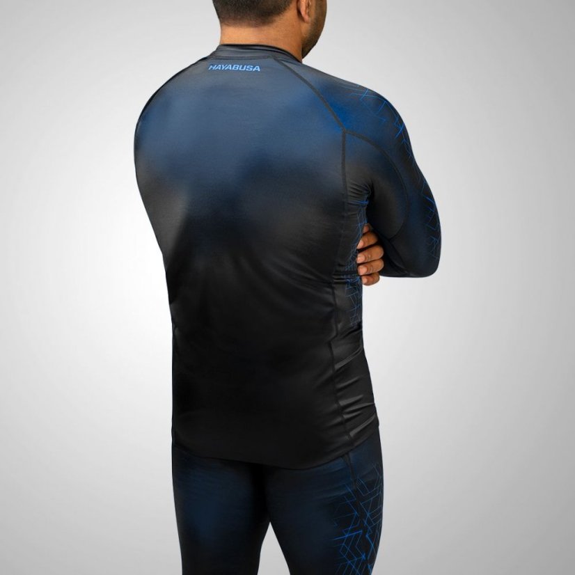 Rashguard Hayabusa Geo Long Sleeve - Veľkosť: L, Farba: Čierna/modrá