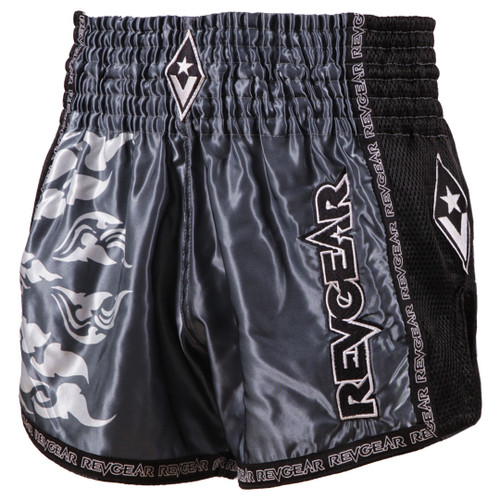 Muay Thai šortky REVGEAR Legends Spirit - šedá/černá - Velikost: L
