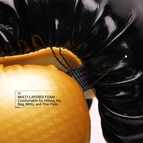 Boxerské rukavice REVGEAR Pinnacle - černá/zlatá - Váha rukavic: 12oz